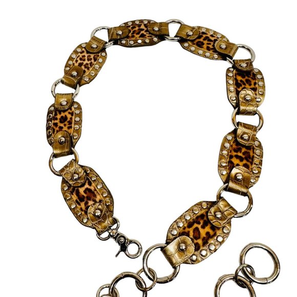 Kathy Van Zeeland Faux Leather Animal Print Adjustable Belt - 30" to 42" - Picture 1 of 8